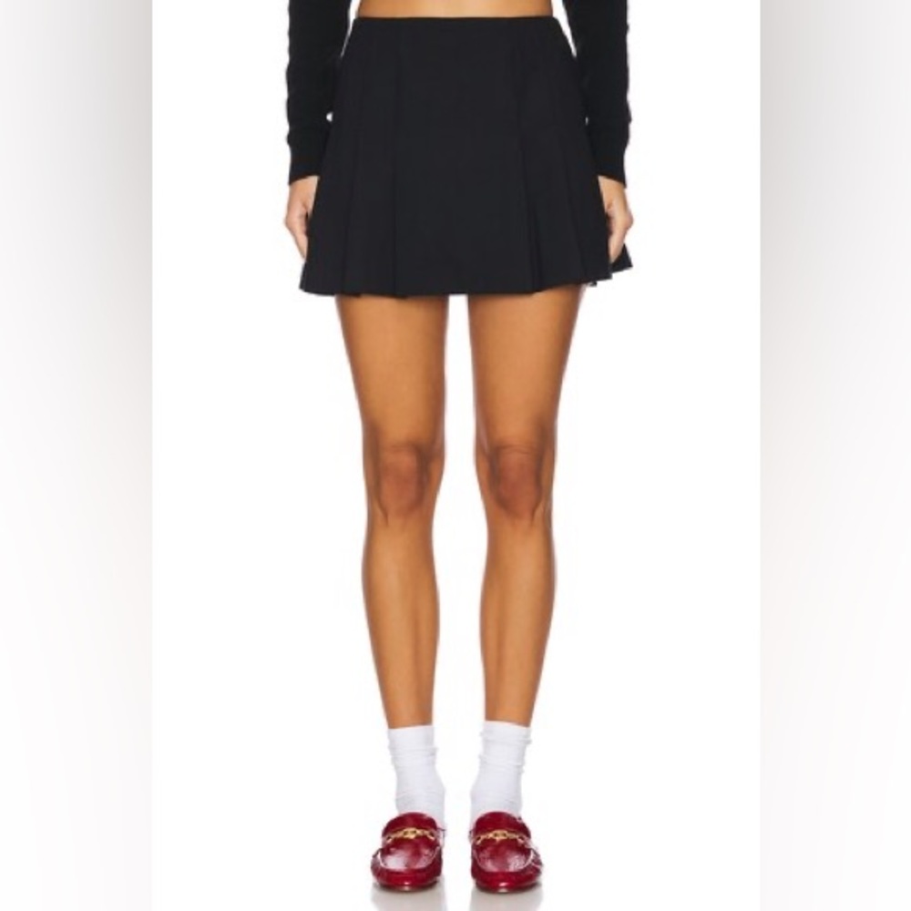 REVOLVE Eaves Black Pleated Mini Skirt